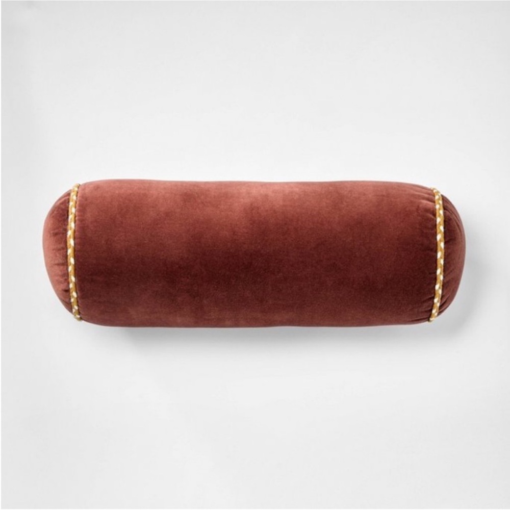 7"x18" Bolster with Piping Throw Pillow Rust - Threshold with Studio McGee